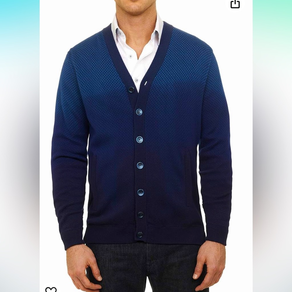 Robert Graham Blue Fog ombré cardigan sweater